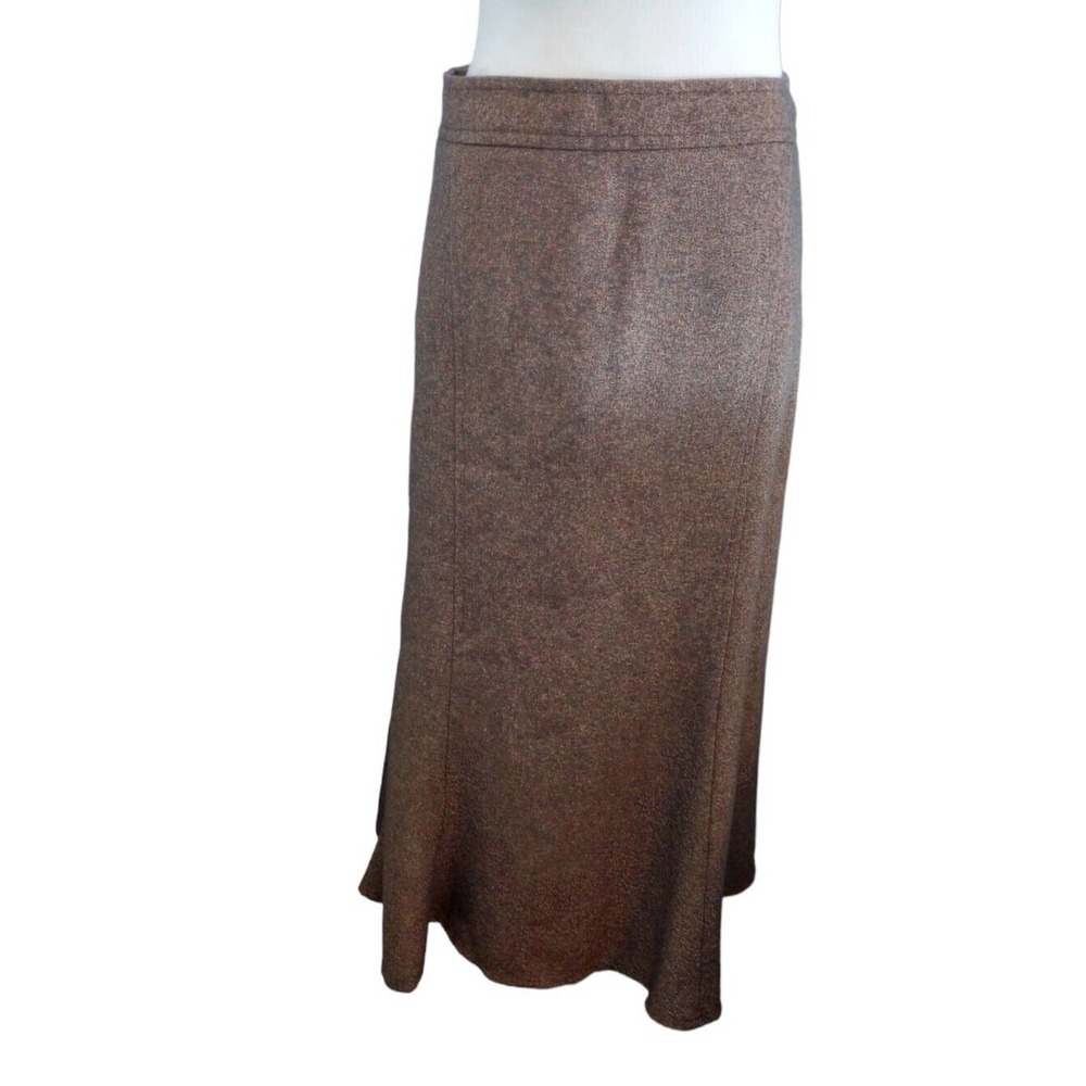 Cato Skirt Womens 14 Brown Flowy Midi‎ Trumpet Modest Ladies Work Church